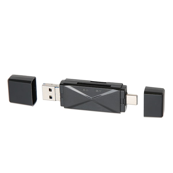 3-i-1 USB-lagringskortläsare USB C USB 3.0 MICRO USB Bärbar lagringskort Minneskortläsare med 3 kontakter Svart