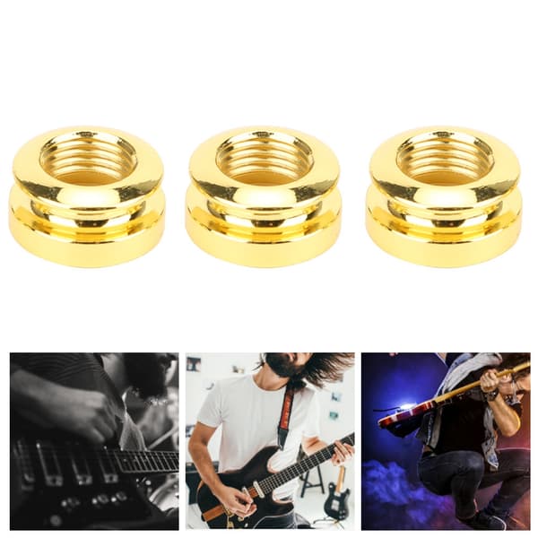 3 stk. Elektrisk Guitar End Pin Socket Guld Messing Endepin Musikinstrument Tilbehør