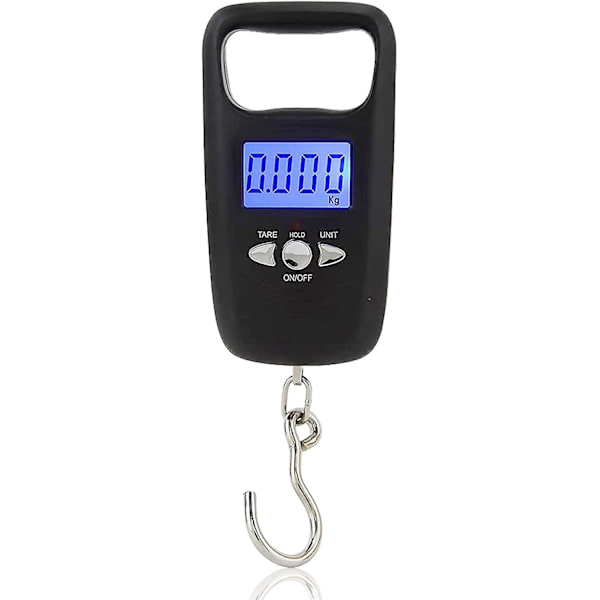 Kätevä elektroninen matkalaukkuvaa'aka, LCD-taustavalaistu digitaalinen kalastusvaa'aka, punnitsee jopa 110lb/50kg, kalastukseen, matkalaukkuun, matkustamiseen ja kotikäyttöön