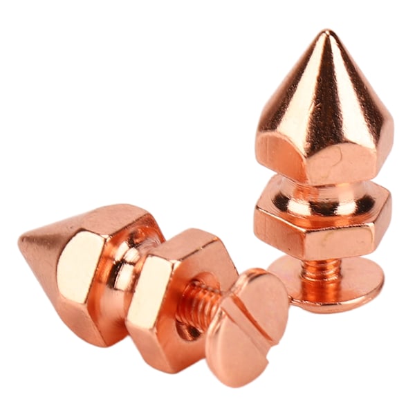100 set spikade koner spik nitar roséguld hög hårdhet skruv bak nitar spikar kit för DIY kläder väskor skor 8x14mm