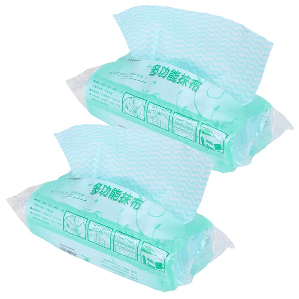 2-pack engångsduk i non-woven för disk, köksrengöring, torkduk (grön)