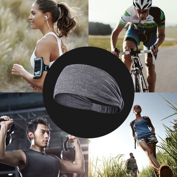 2 stk Sports polyesterfiber pandebånd Unisex elastiske svedtransporterende skridsikre pandebånd til løb Sport Rejse Fitness Ridning