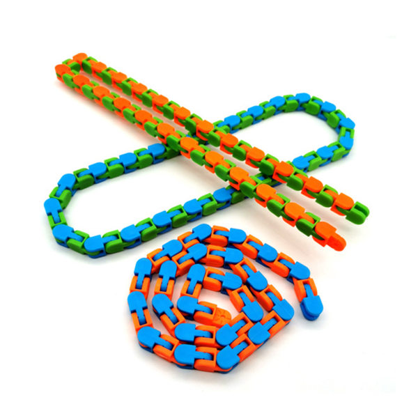 Fargerik Fidget Chain Toy for barn og voksne - Stress Relief, Bike Chain Fidget Armbånd, Morsomt puslespill pedagogisk leke
