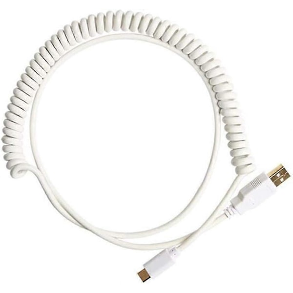 USB C Spiral Kabel Ledning Mekanisk Tastatur USB Kabel Type C USB Grensesnitt for Poker 2 GH60 Tastatur
