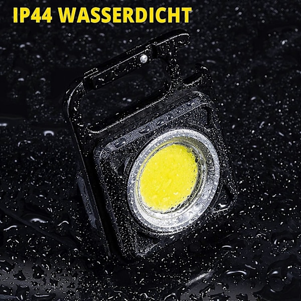 Mini LED Ficklampor, Uppladdningsbar LED Arbetslampa, 800 Lumen Magnetisk Arbetslampa för Sängbord, Verkstad, Nödsituation, Utomhuslampa Svart
