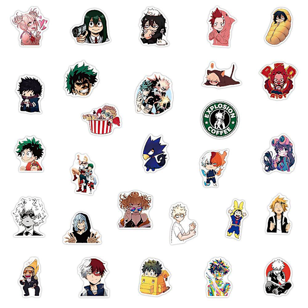 My Hero Academia -tarrapaketti 100 kpl, vinyyliset anime-tarrat vesipulloihin, kannettaviin tietokoneisiin, skeittilautoihin, muistikirjoihin, lahja aikuisille, lapsille ja teineille