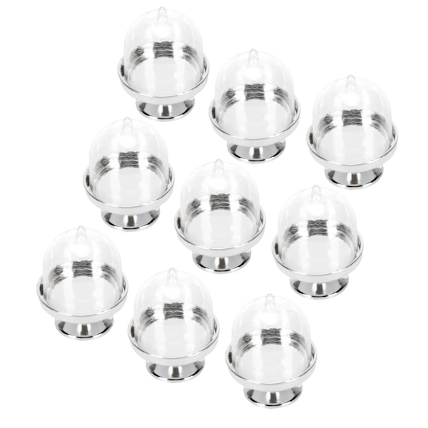12 Set Mini Candy Box Cake Stand Cupcake Candy Display Tallrik med lock Party Supplies Botten Silver