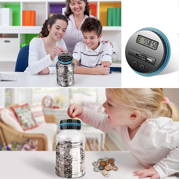 Digital Myntbank, Digital Räknande Pengaburk, Stor Spargris Myntbank för Barn Vuxna Pojkar Flickor som Gåva på Jul, Födelsedag, Nyårsdagen, Drivs av