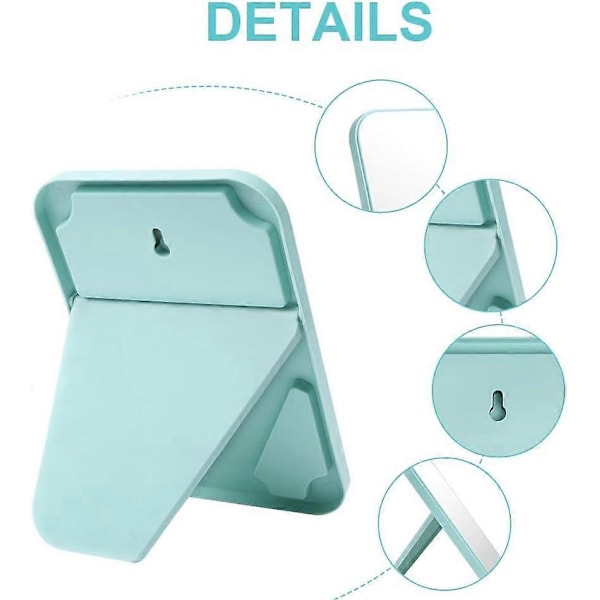 20*13,4 cm Foldbart Makeup Spejl, Bordplade Vanity Spejl Bærbart Rektangulært Makeup Rejsespejl med Stativ (Stor-Nordisk Blå)