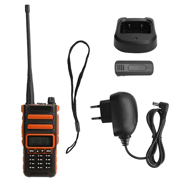 Utendørs bærbar dobbeltbånds walkie talkies-sett håndholdt LCD-skjerm Walky Talky 100‑240VOrange EU-plugg 100‑240V