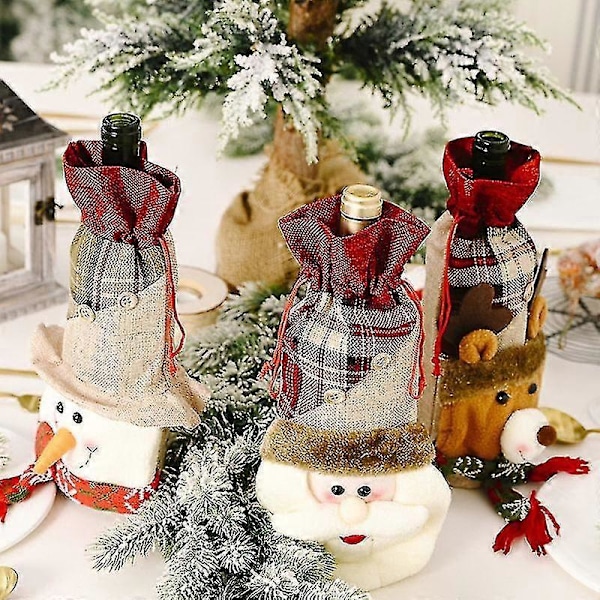 Jule Vinflaske Cover Sød Vinflaske Gavepose Julefrokost