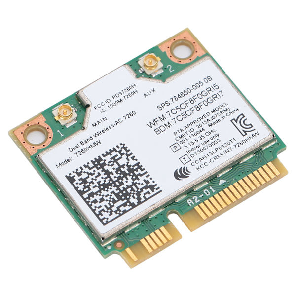 Langaton verkkokortti Dual Band 7260HMW 802.11AC Mini PCIE WiFi BT4.0 sovitin 2 antennia