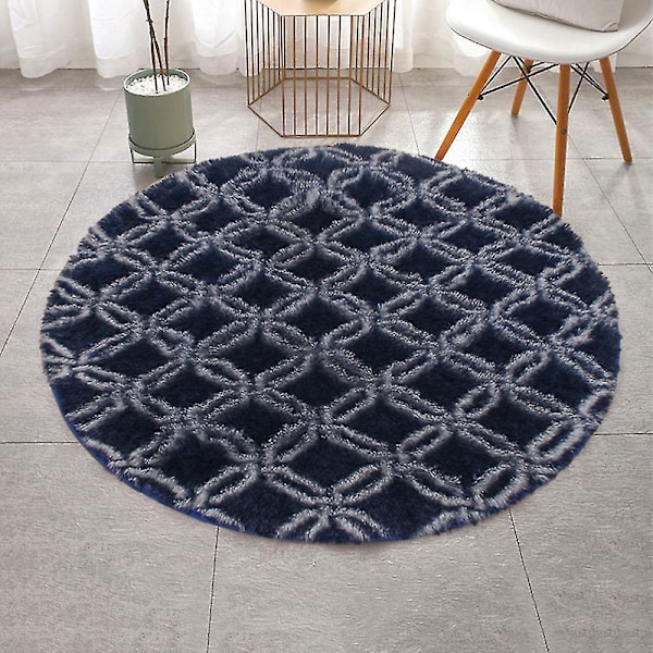 Myk og fluffy rund teppe for stue/soverom - 40 cm i diameter
