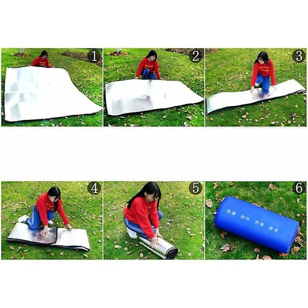Fuktsikker Matte/Utendørs Piknik/Bærbar Teltmatte Reise Vanntett Matte/Dobbeltsidig Aluminium Film Fuktsikker Matte (200x150CM)