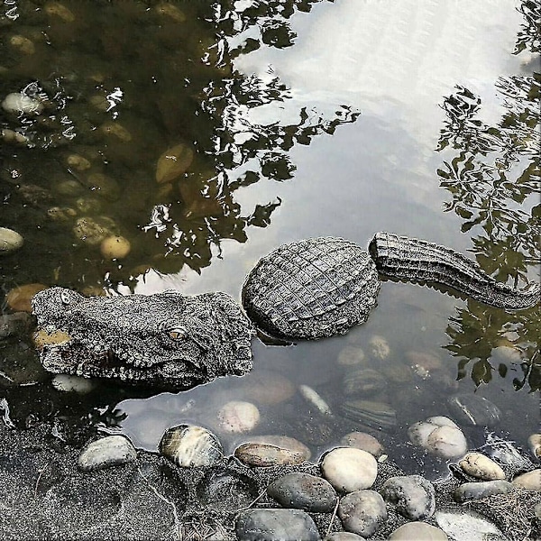 Flytende Krokodillehode Lokkedue for Dam Utendørs Statuer Flytende Krokodille For Gåsekontroll Falsk Gator Avskrekkende Ande Sumpland Krokodilledam D