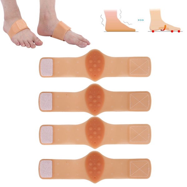 2 par Arch Pad självhäftande stöd Silikon innersula Elastisk platt fotvårdstillbehör Hudfärg