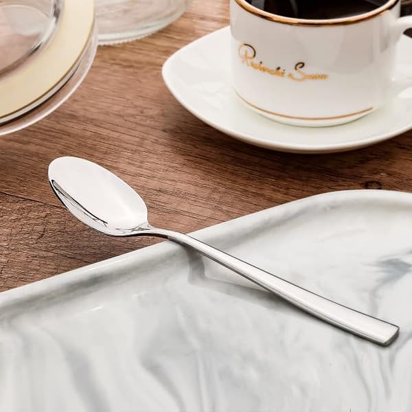 Teskeer i rustfrit stål, teskeer med spejlpoleret finish, kaffeskeer med moderne og elegant design. (12 stk.)