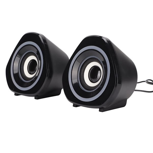 Skrivebords høyttaler USB-drevet tung subwoofer skrivebord mini LED-høyttaler for PalyStation4 datamaskin bærbar PC svart blått lys