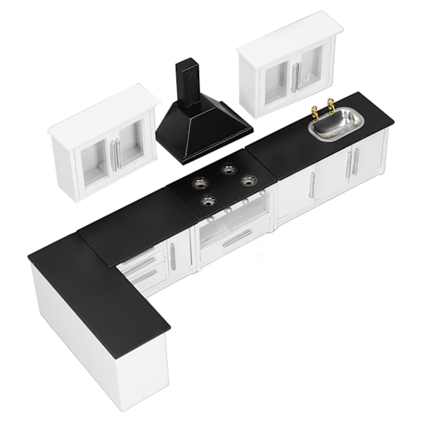 7 st 1:12 Miniatyrdockhus Kökskåp Simulering Liv Scen Dockhus Modernt Köksset