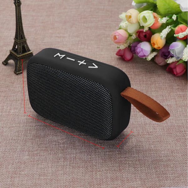 Mini Bluetooth kaiutin Stereo Subwoofer Tuki Muistikortti Kannettava langaton kaiutin käsihihnalla Musta