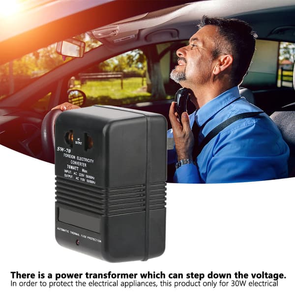 220V til 110V nedtrappende spenningsomformer strømtransformator 70W CN-plugg