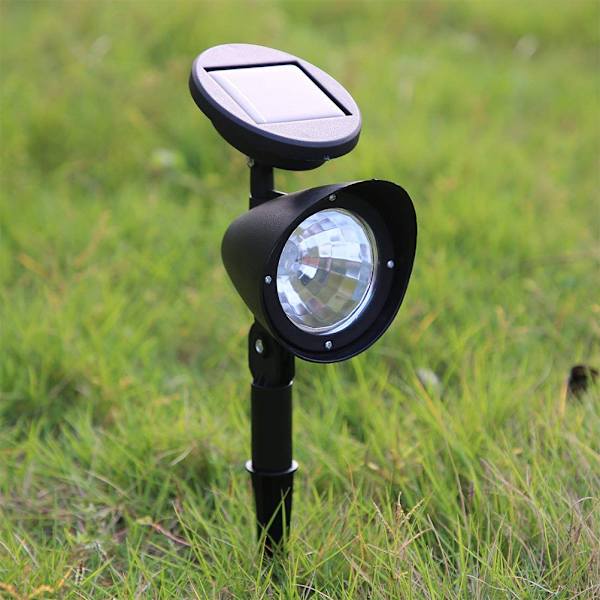 LED Lawn Solar Spotlight Utomhus power med automatisk avstängningssensor Vattentät trädgårdsljus