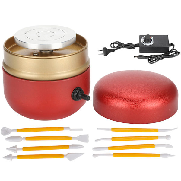 Pottemagerhjul Mini Elektrisk Keramikmaskine Børns DIY Manuelt Værktøj 100240V(AU Stik )