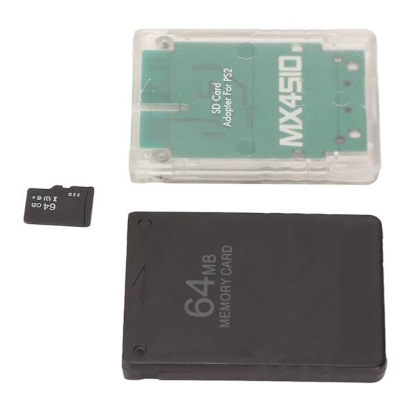 Hukommelseskortlæser Stabil erstatningshukommelseskortadapter med 64G hukommelseskort og FMCB 64MB spilkort til PS2 Fat