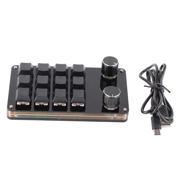 Rød Switch Makro Keyboard Plug and Play Ergonomisk tilpassede knapper USB Mini-tastatur til stationær pc 12 taster 2 knapper