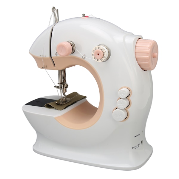 Mini symaskin Bärbar Lätt symaskin Elektrisk Multifunktionell symaskin med Pedal för Hushåll Nybörjare 100‑240v EU-kontakt