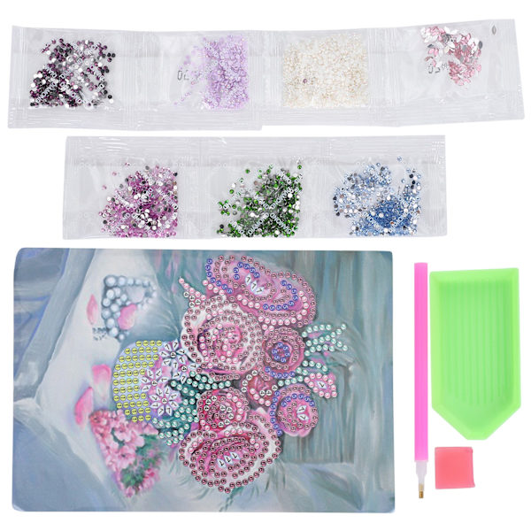 Blomkruka Diamantmålning Bild Rhinestones Målning DIY Heminredning Kit (AA226)