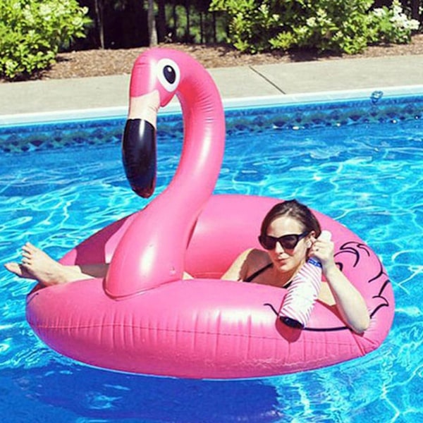 Oppustelig tegneserie flamingo pool flyde ring PVC pool oppustelig pool legetøj