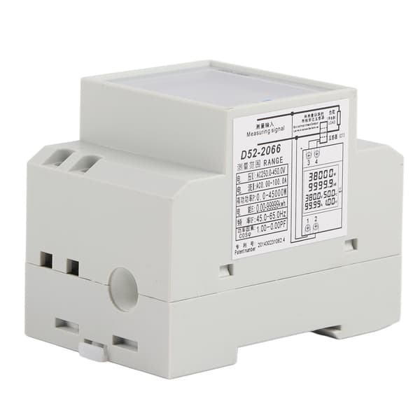 AC spenning strøm effektmåler skinnemonitor LCD Amperemeter Voltmeter Multimeter D52‑2066 250‑450V 0‑30000W