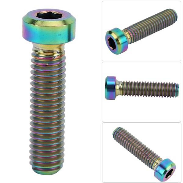 2 st Titanium Legering Bultar Kit Cykelstam sexkantsskruvar Set för landsvägscykel Mountainbike färgglada