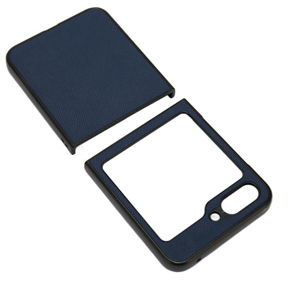 Fällbar skärmtelefon skyddande läderfodral Anti Scratch Drop Proof mobiltelefonfodral för Galaxy Z Flip 5 Cruciform Grain Blue