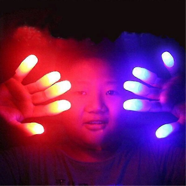 2 st Party Lysande Glöd Tummar Ljus LED Blinkande Fingrar Ljus Magiska Trick Rekvisita Zekai Vitt Ljus