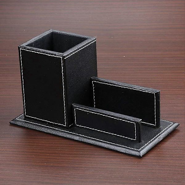 Kreativ Penholder med Visitkort Holder (Sort)