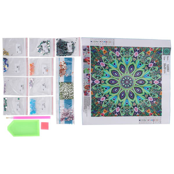 5D Specialformet Diamantmaleri Mandala Blomst DIY Dekorativ Stue Soveværelse Håndværk