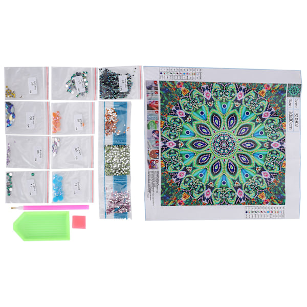 5D Specialformet Diamantmaleri Mandala Blomster DIY Dekorativ Stue Soveværelse Håndværk