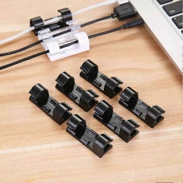 20 stk Selvklebende Nettverksladekabel Klips Ledningsorganisator Fikseringsholder Klemme Hvit Stor
