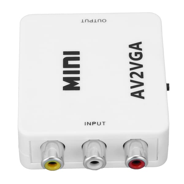 HD 1080P Mini Video Converter AV til VGA Datamaskin til TV Videoadapter med datakabel