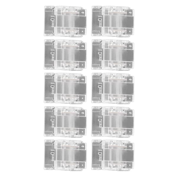 10 stk. 2-benede 10 mm LED-strip-stik Strip til Strip Hurtigforbindelse Loddefri LED-strip-lys-stik
