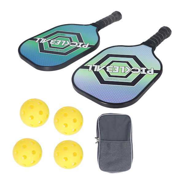 LEIJIAER Hiilikuituinen pickleball-mailasetti Pickleball-mailasetti, jossa on 2 mailaa ja 4 palloa sisä- ja ulkokilpailuihin ja harjoitteluun