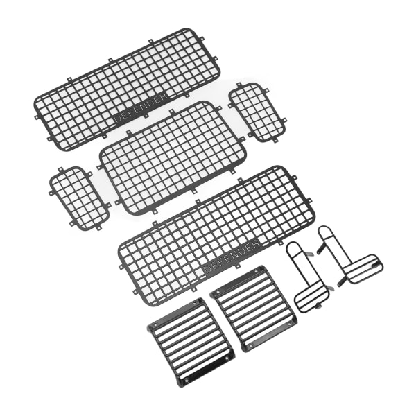 RC Metal Window Mesh Simulering Utsökt Förhindra repor RC Defender Window Guard för Traxxas TRX4 RC Cars
