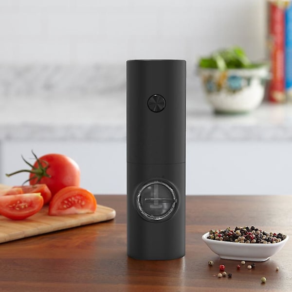 Batteridriven Elektrisk Pepparkvarn med LED-Ljus - Enhandsstyrning och Justerbar Grovhet