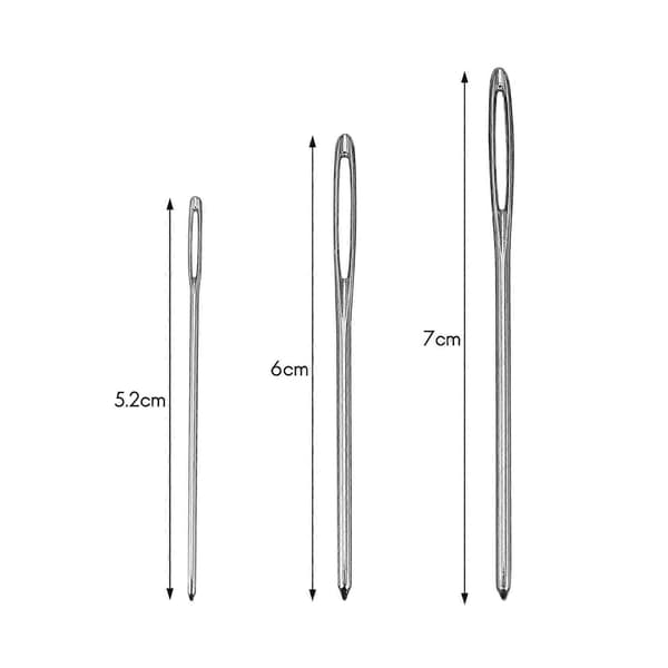 12 Pieces Blunt Needles, Large Eye Needles, Steel Knitting Needles, Sewing Tools with Clear Bottle, 3 Sizes