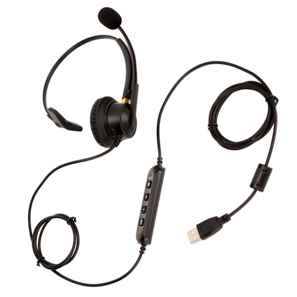 Single Ear Service Headset ENC Active Noise Cancellation USB Computer Headset for Office Kundeservice