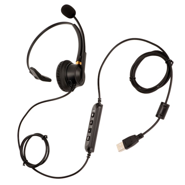 Single Ear Service Headset ENC Active Noise Cancellation USB Datorheadset för Office Kundtjänst