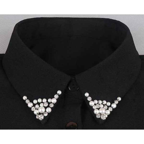 Avtakbar rhinestone-dekorert krage for bluser og gensere