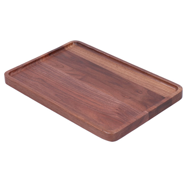 Valnød Serveringsplade Firkant Dekoration Frugt Mad Dessert Plade Bakke Træ BBQ Plade 34x23x2